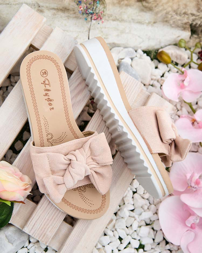 Royalfashion Women's flip-flops with bow Erinner