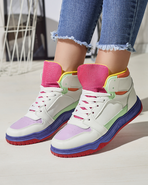 Women's sports sneakers in white-mint color Aopp- Footwear