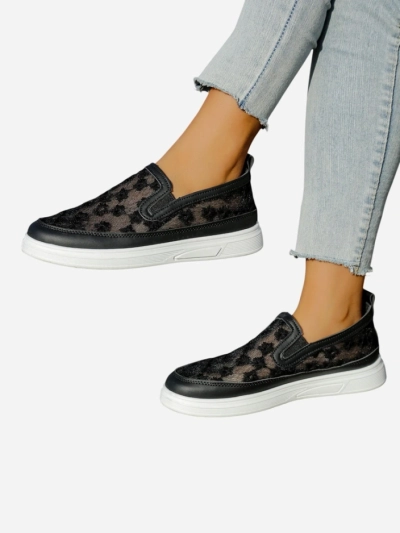 Royalfashion Women's mesh loafers with flowers Emzos