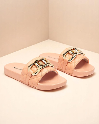 Naiste korallidest tepitud sandaalid kuldketiga Eteris - Jalatsid