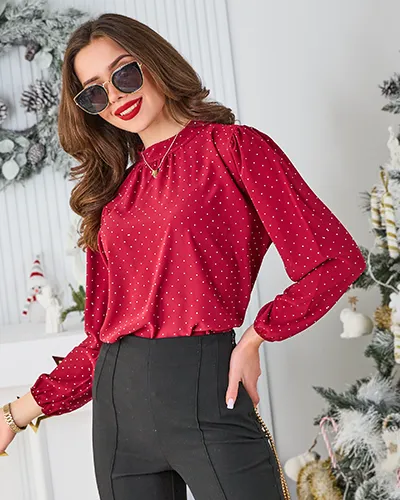 Royalfashion Women's shirt with rhinestones