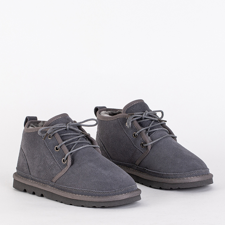 Luna Children's Boots Dove Gray Leather Comfortable for Winter