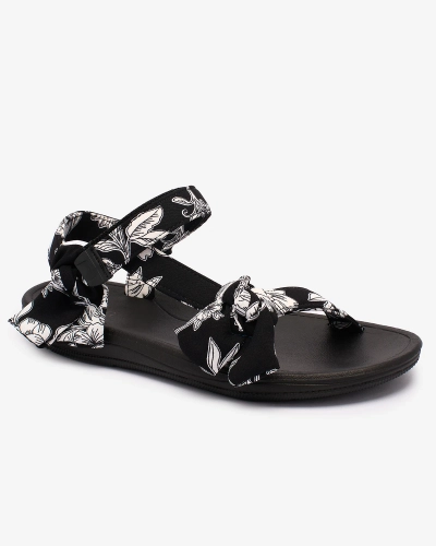 Royalfashion Women's sandals with print in black Andreti