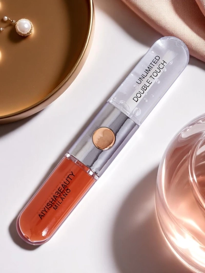 2-in-1 Lipstick and Clear Lip Gloss Carrot Gold