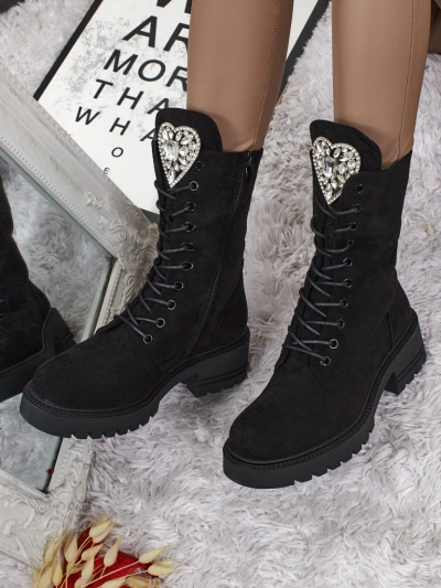 Emelune Eco Suede Lace-up Women's Ankle Boots