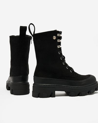 Royalfashion Women's lace-up boots in black Citrisi