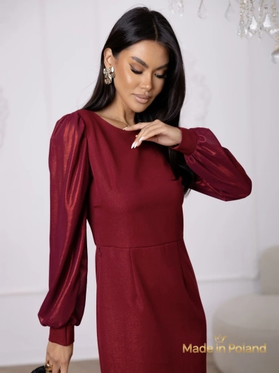 Elegant women's mini dress with slightly puffed sleeves Amelie