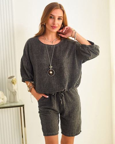 Royalfashion Puuvillast ja linasest riidest naiste suvine komplekt