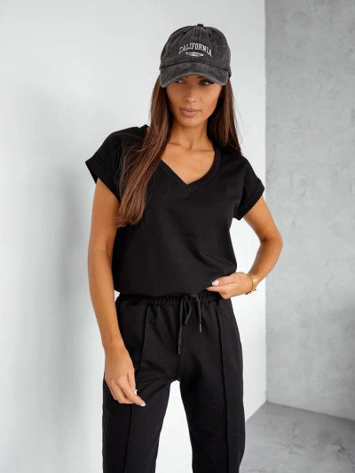 Royalfashion Женский хлопковый повседневный комплект с короткими рукавами