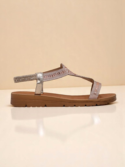 Royal Fashion Women's Ava Shine sandals with decorative straps