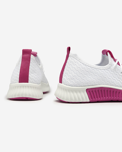 Белые женские спортивные туфли со вставками цвета фуксии Kedeti - Обувь