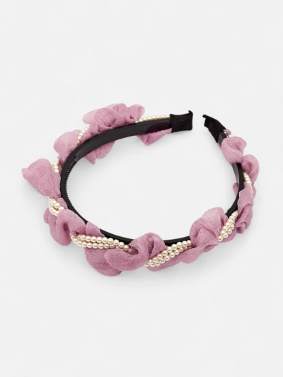 Royalfashion Повязка на голову с оборками и жемчугом