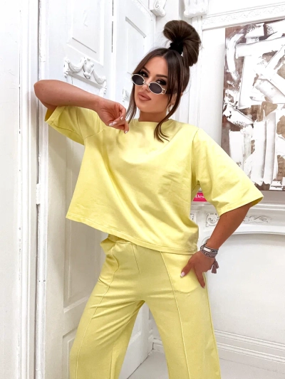 Royalfashion Women's cotton set with wide pants