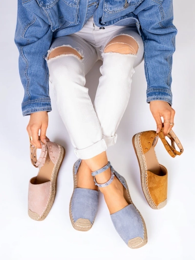 Light brown women's espadrilles with Lonesi jets - Footwear