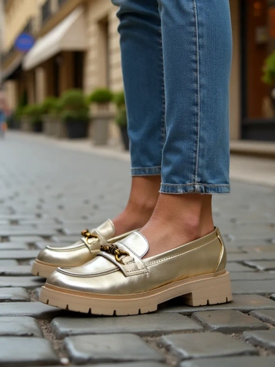 Royalfashion Women's moccasins gold-plated Goldlove