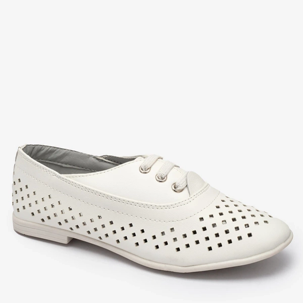 Royalfashion White children's openwork moccasins Janno