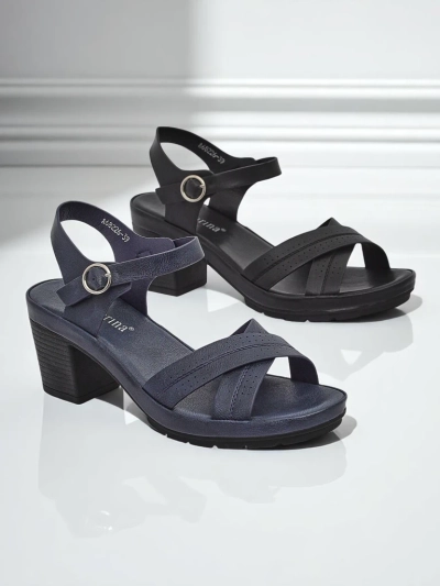 Royalfashion Женские босоножки на устойчивом каблуке SoleAura