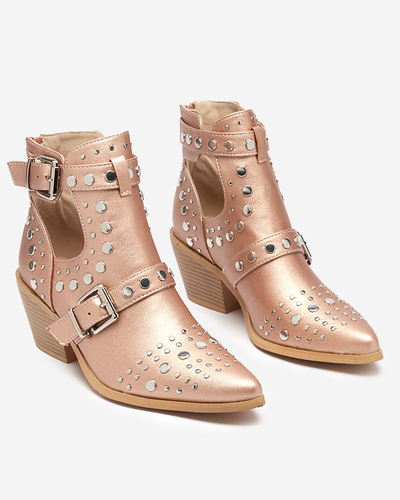 Розовые и золотые ботильоны с форсунками Farrcy- Footwear