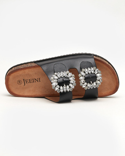 Mustad kinnistega naiste sussid Oterina - Jalatsid