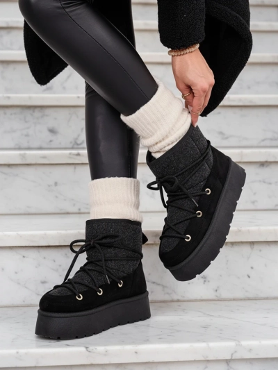 Royalfashion Women's lace-up Filori snow boots