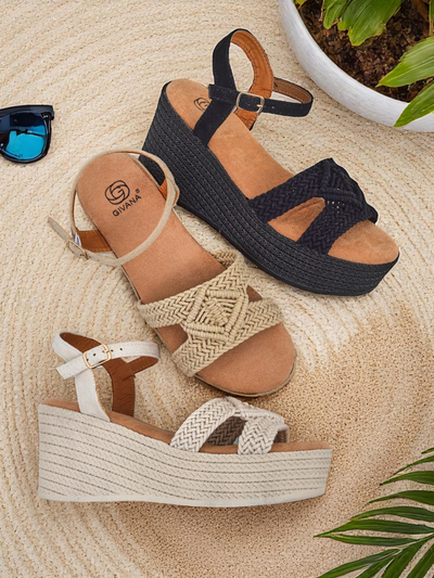 Royalfashion Женские босоножки на танкетке с плетением Sunny Day