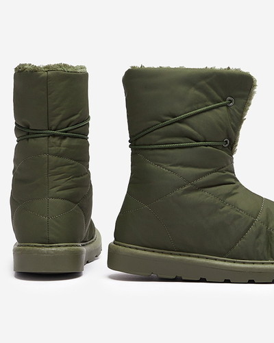 Dark green women's shoes a'la snow boots Amirfu- Footwear