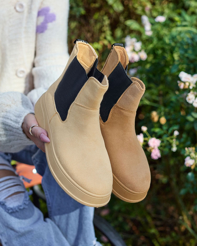Royalfashion Women's boots a'la snow boots in camel color Uteris