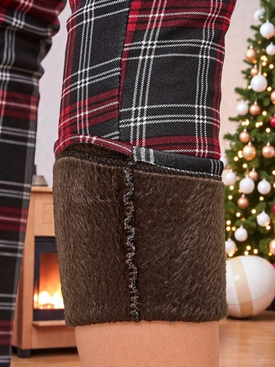 Royalfashion Утепленные клетчатые женские таггинсы