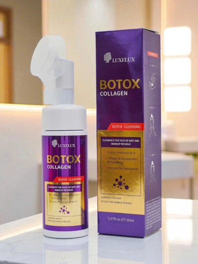 Purifying and moisturizing facial foam with collagen and brush