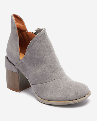 Gray women's ankle boots with Cintura cut-outs - Footwear