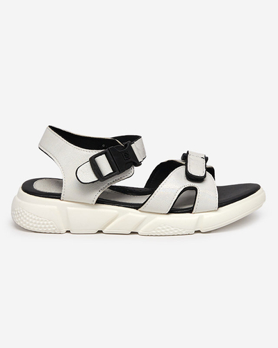 Laste läikivad valged Leepe-Shoes sandaalid