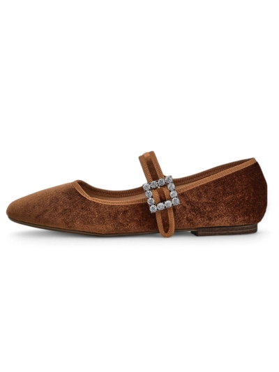 Royalfashion Women's ballerinas a' la velvet with a buckle and strap Enribes