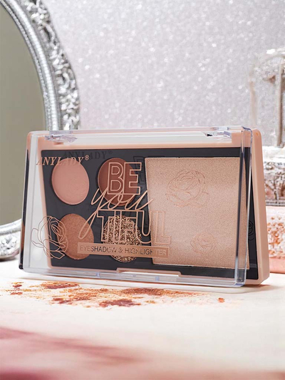 Ruby Glamour Glitter and Highlighter Eyeshadow Palette (4 shades)