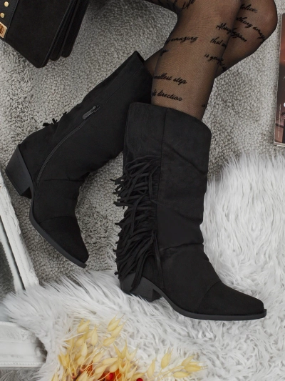 Women's heeled cowboy boots with tassels Selva