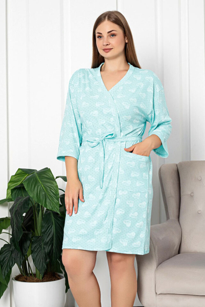 Royalfashion Women's heart cotton bathrobe