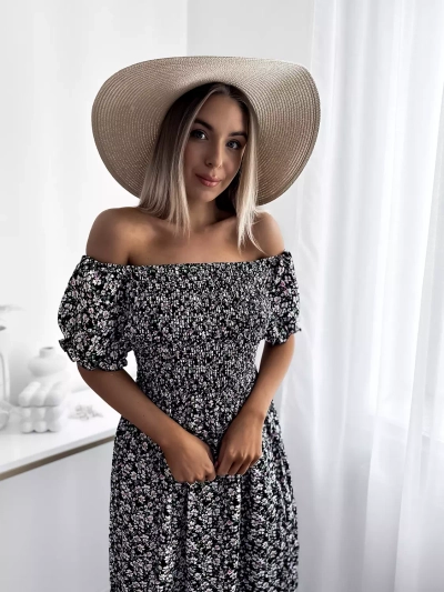 Must naiste lilleline midi-kleit - Rõivad