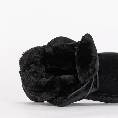 Luna Black Suede Comfortable Winter Children's Boots