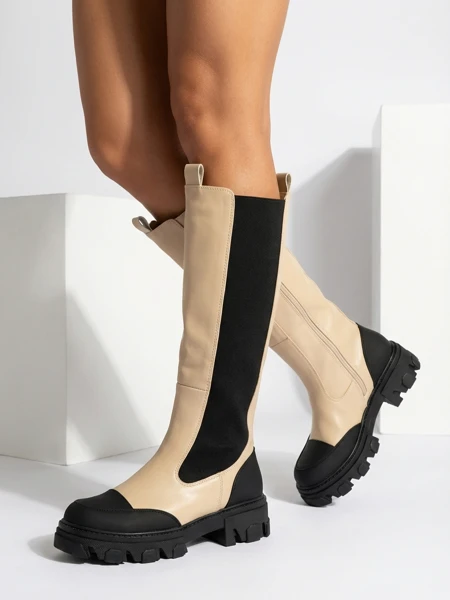 Royalfashion Бежевые женские полусапоги Blyss