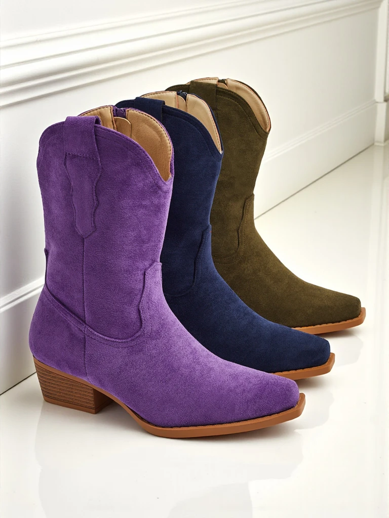 Women's Eco Suede Cowboy Boots SpireHush