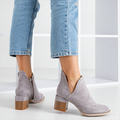 Gray women's ankle boots Jeneuer - Footwear