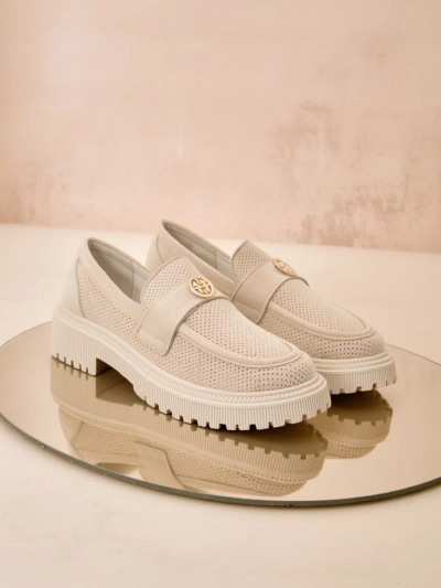 Callista beežid öko-seemisnahast naiste loaferid madala 4 cm tallaga