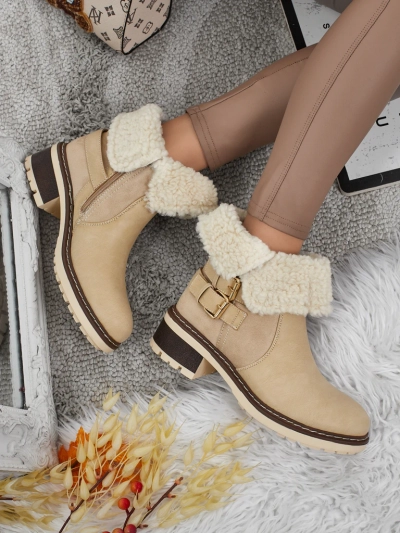 Kavira women's eco-leather ankle boots with fur