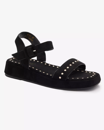 Black women's sandals with rhinestones Franssia - Footwear
