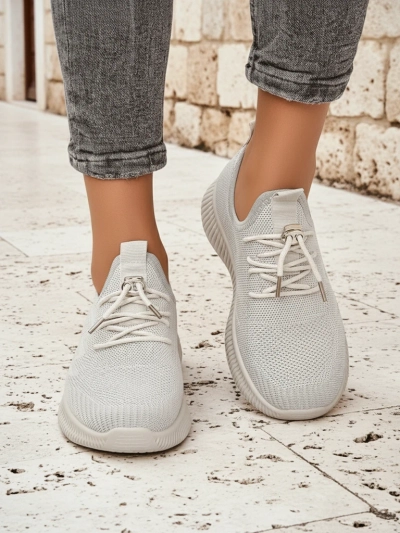 Aurelia Beige Royalfashion – Beežid naiste kangast paeltega tennised