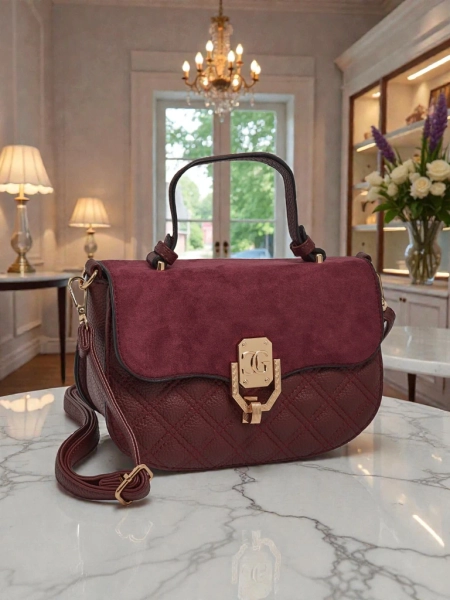 Женская Сумка Luna Бордовая Экологическая Элегантная на Каждый День