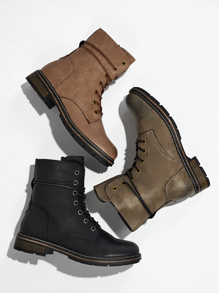 Eco-leather laced women's ankle boots Ravonna