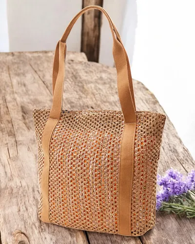 Royalfashion Большая соломенная женская летняя сумка