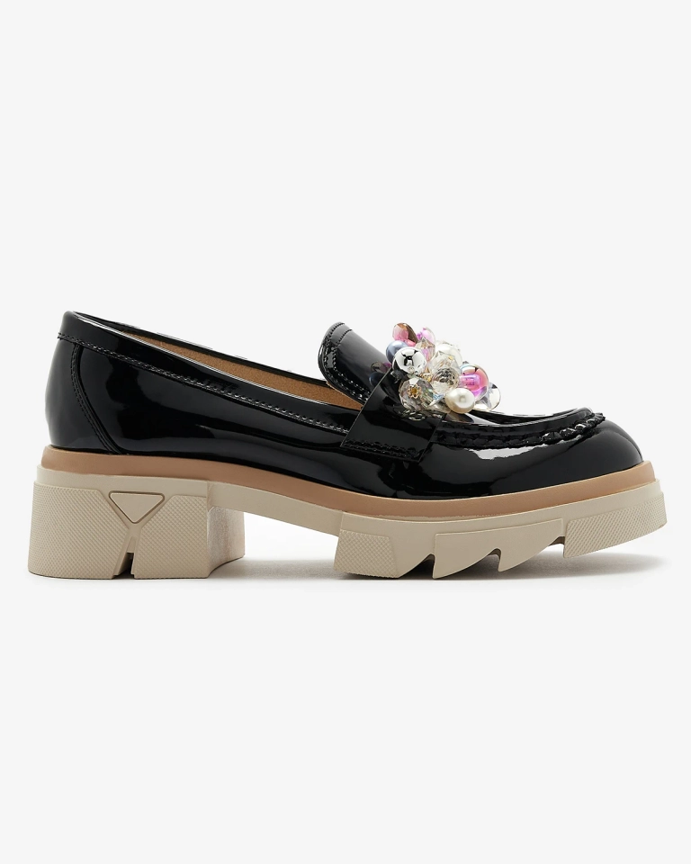 Livia Elegante - Black Luxury Flat Heel Loafers