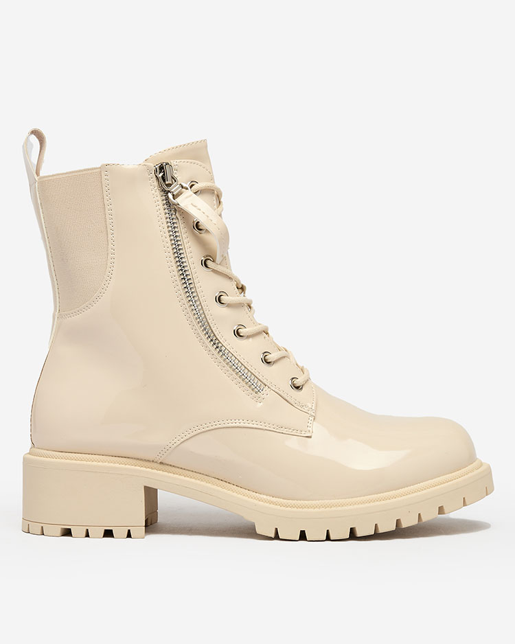 Royalfashion Бежевые женские сапоги-багги из экокожи Gaddaxa