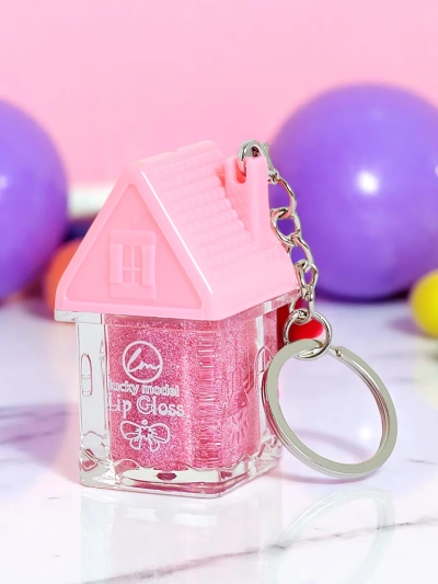 Glitter lip gloss in Rose Pink color